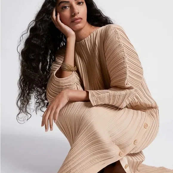 & Other Stories Sculptural Plisse Dress - Picture 5 of 7